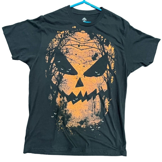Y2K Black Halloween Pumpkin Scary Large T-Shirt Unisex