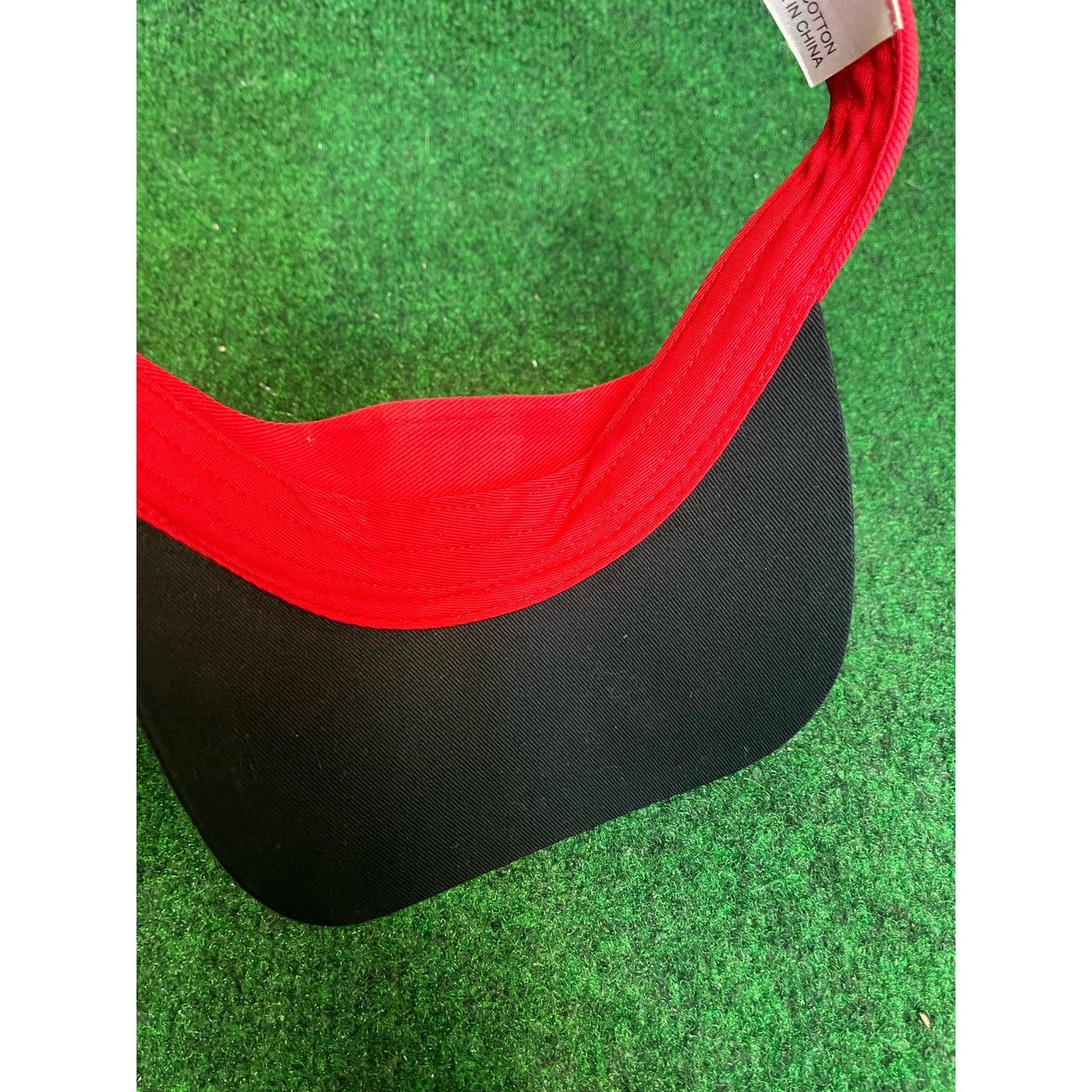 90s University of Nebraska Red & Black Adjustable Visor Hat Unisex Golf