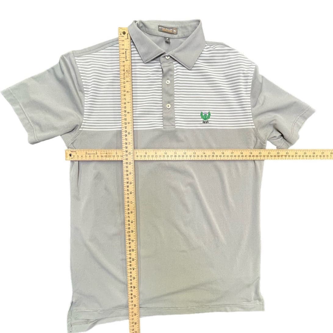 Peter Millar Gray Polo Shirt Size Medium Golf Preppy Unisex