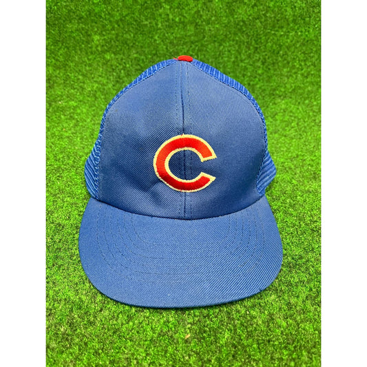 Vintage MLB Chicago Cubs Mesh Trucker Adjustable Snapback hat cap 90s Y2K