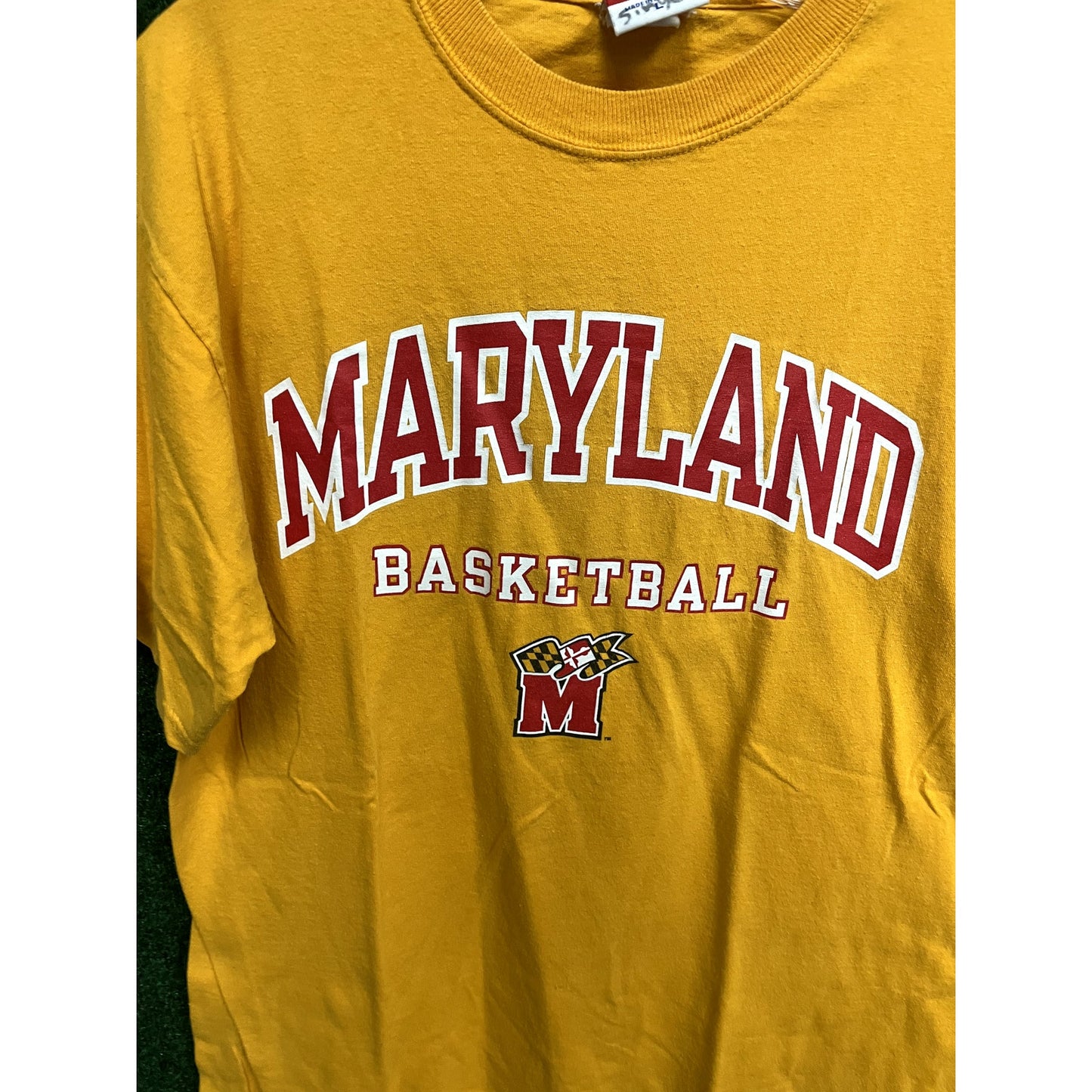 90s University Maryland Champion Yellow T-Shirt Size Large Unisex Gift