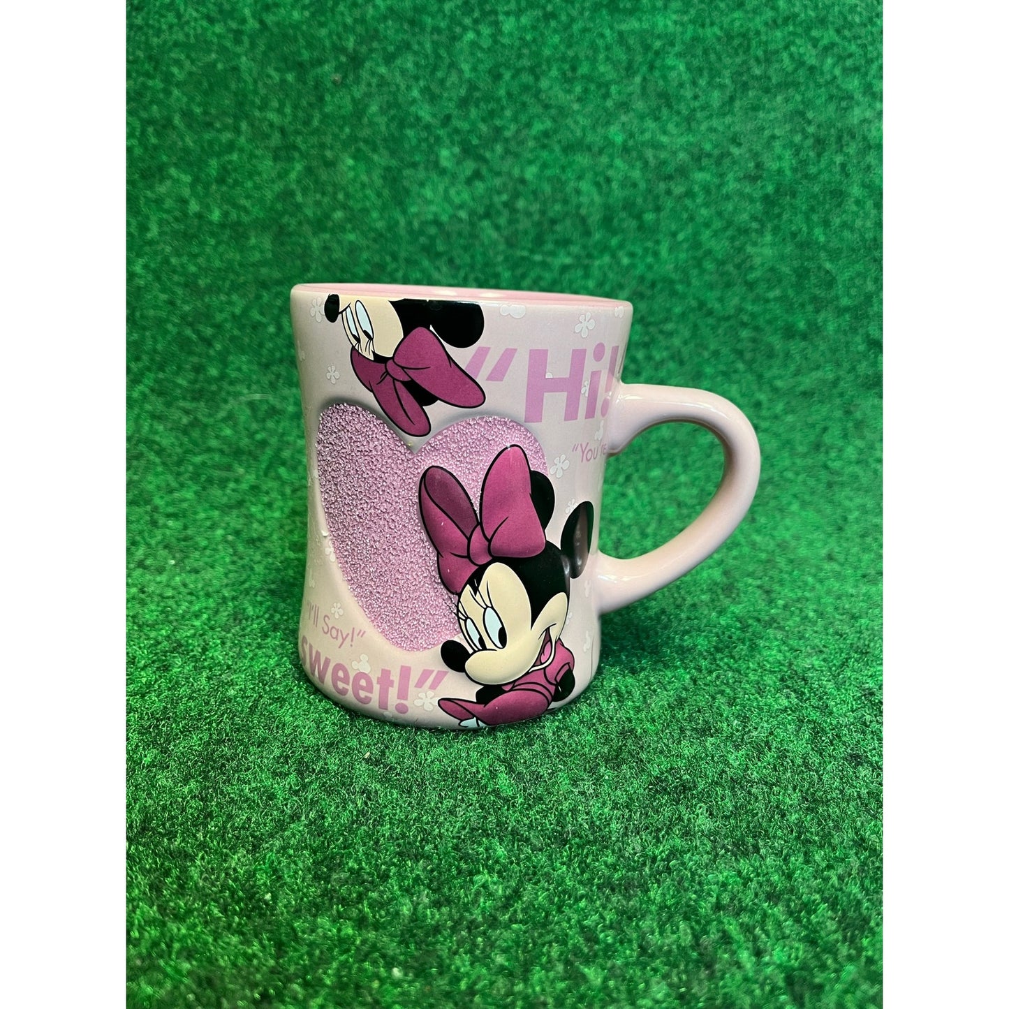 Y2K Disney Minnie Mouse Pink Coffee Mug Tea Cup Glass Unisex VTG