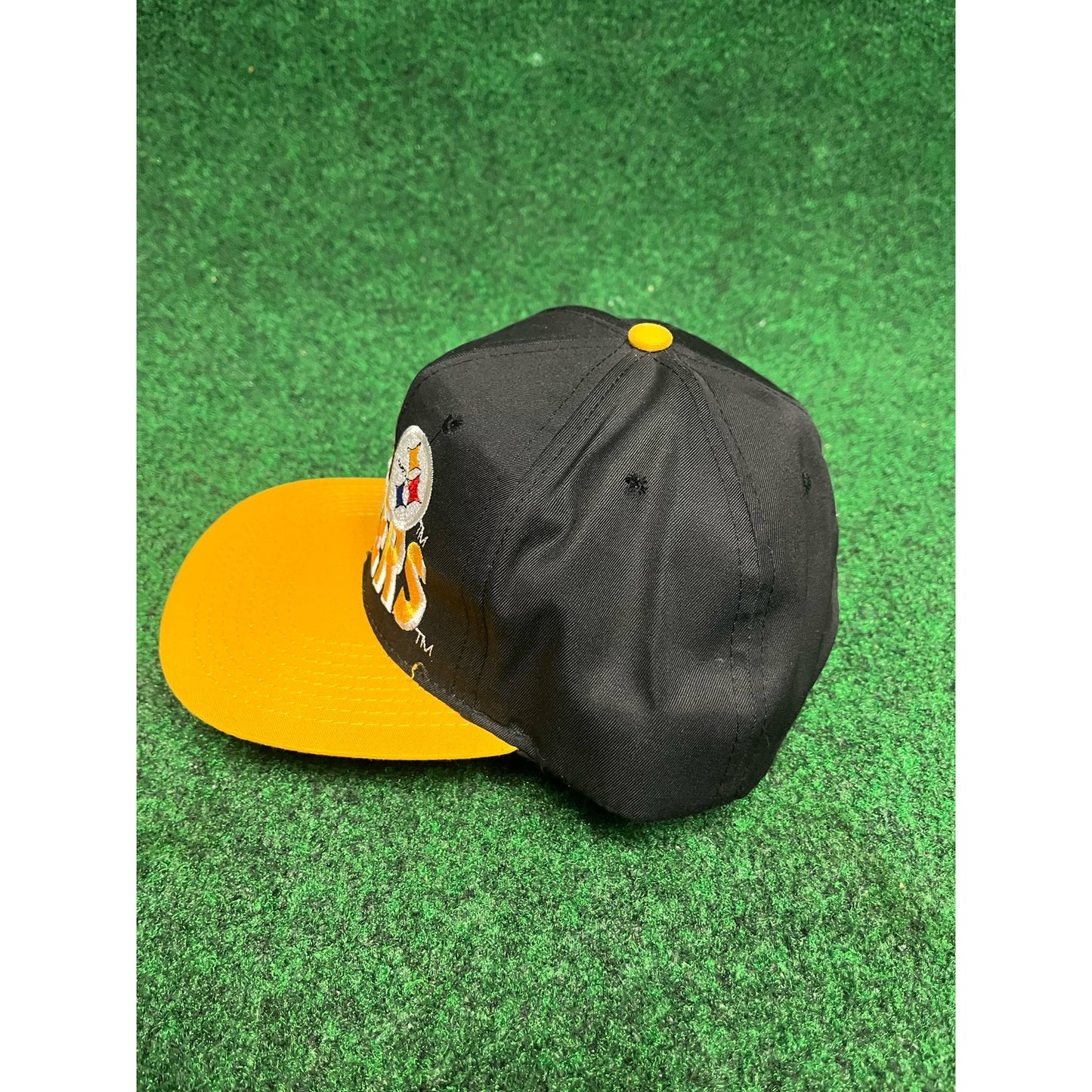 90s Pittsburgh Steelers AJD Snapback Black & Gold Adjustable Hat