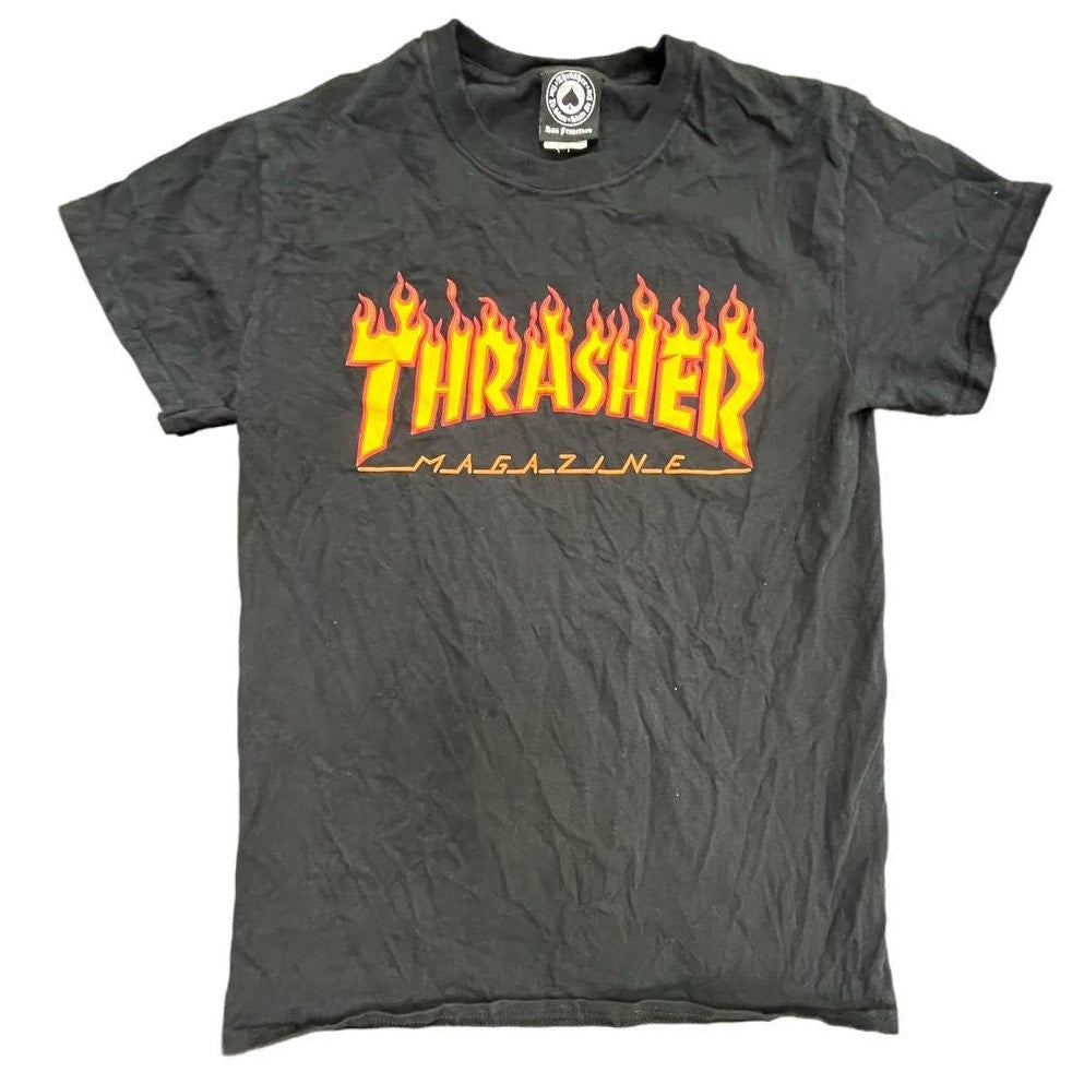 Y2K Thrasher Magazine Black T-Shirt Sz Small