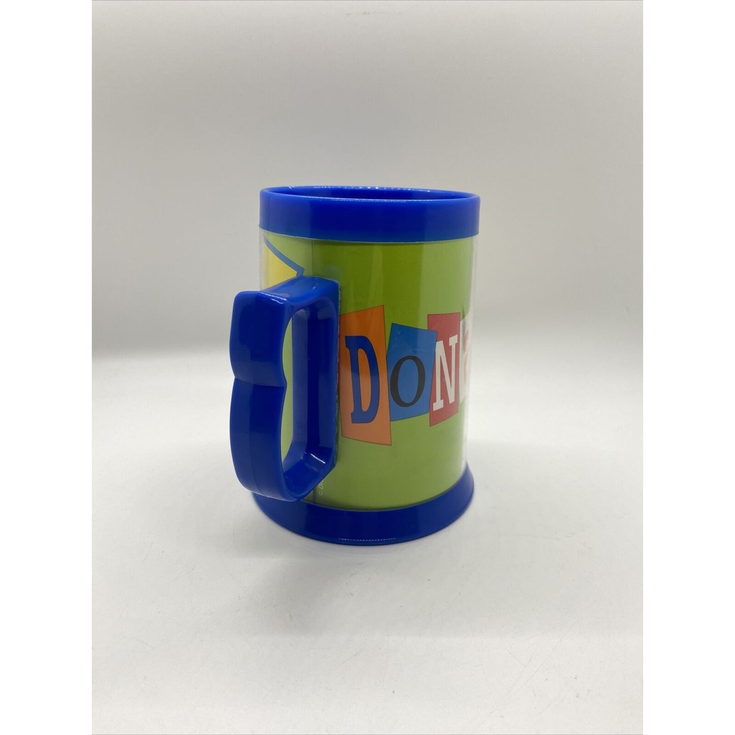 Vintage Disney Thermo-Serv Plastic Mug Cup Donald Duck Angry Face blue