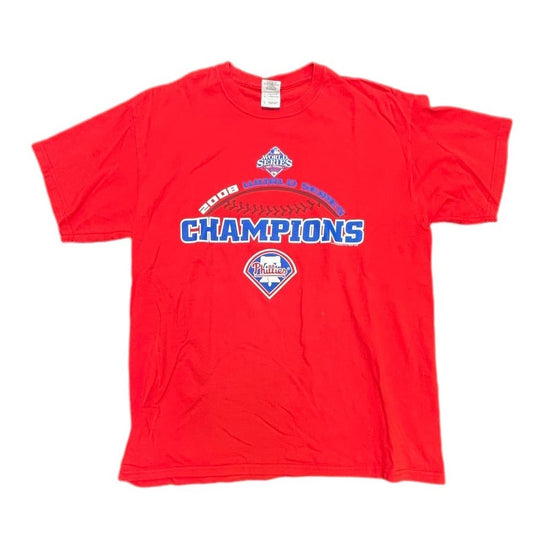 2008 Philadelphia Phillies World Series Champions Red Large T-Shirt Unisex