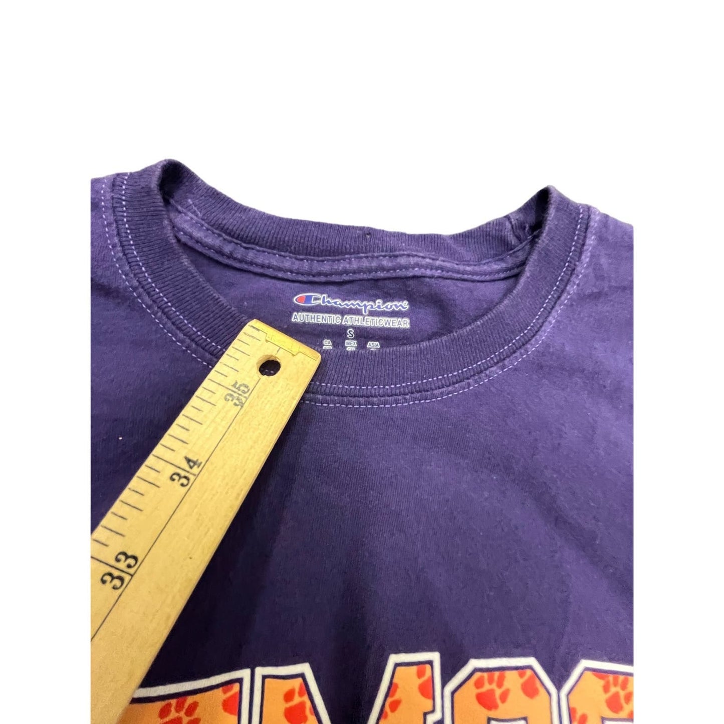 Y2K University Clemson Y2K Purple Champion T-Shirt Sz Small