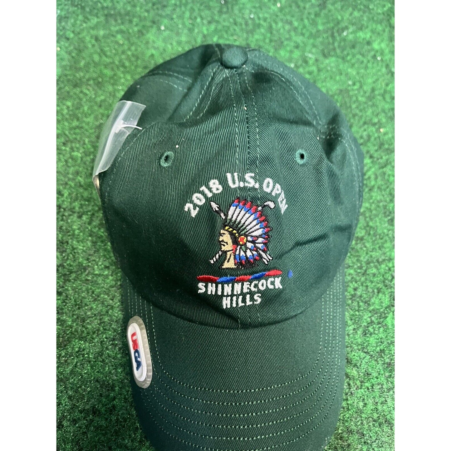 2018 U.S. Open Shinnecock Hills PGA Strapback hat cap 90s Y2K w/ Putting Marker