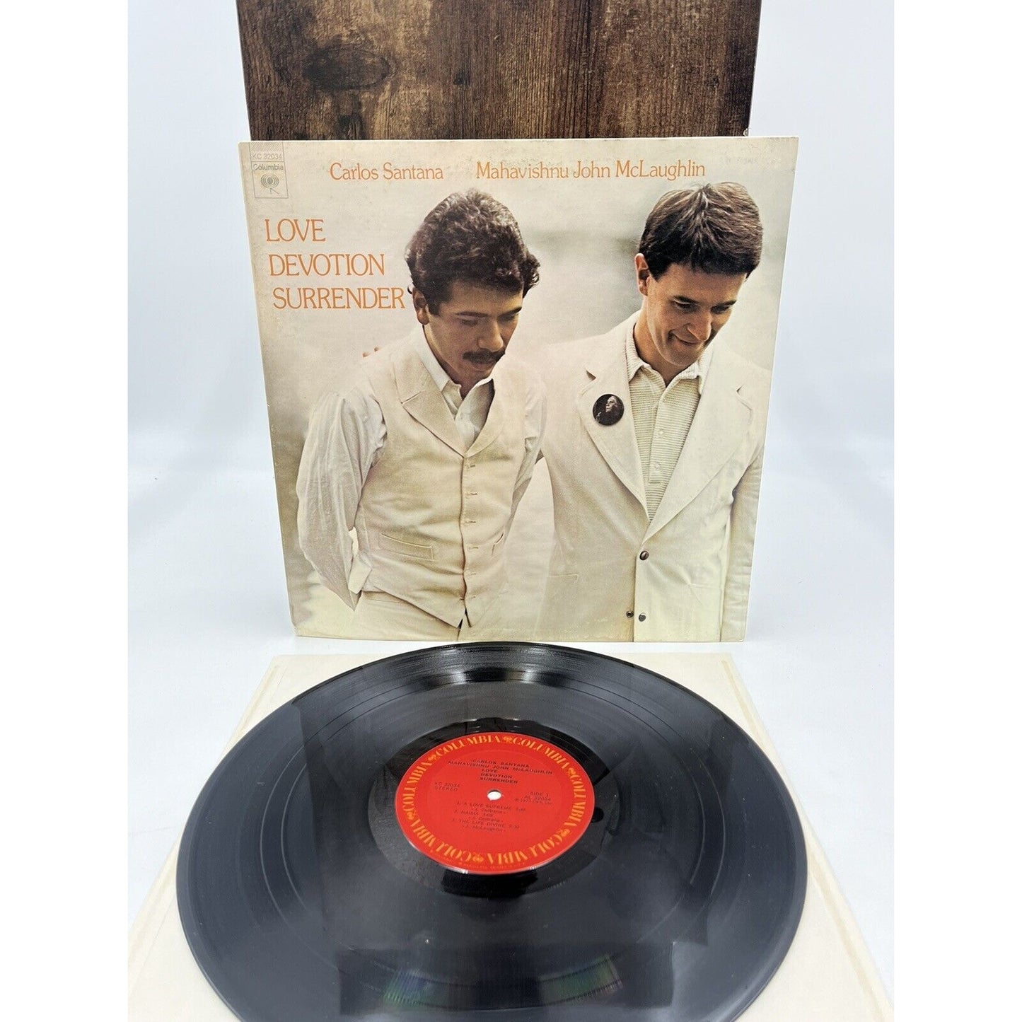 Santana/John McLaughlin - Love Devotion Surrender Vinyl LP 1973 KC32034 VG