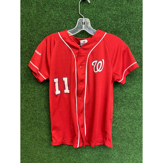 Youth Washington Nations Ryan Zimmerman Sz XL Red Jersey Button Up