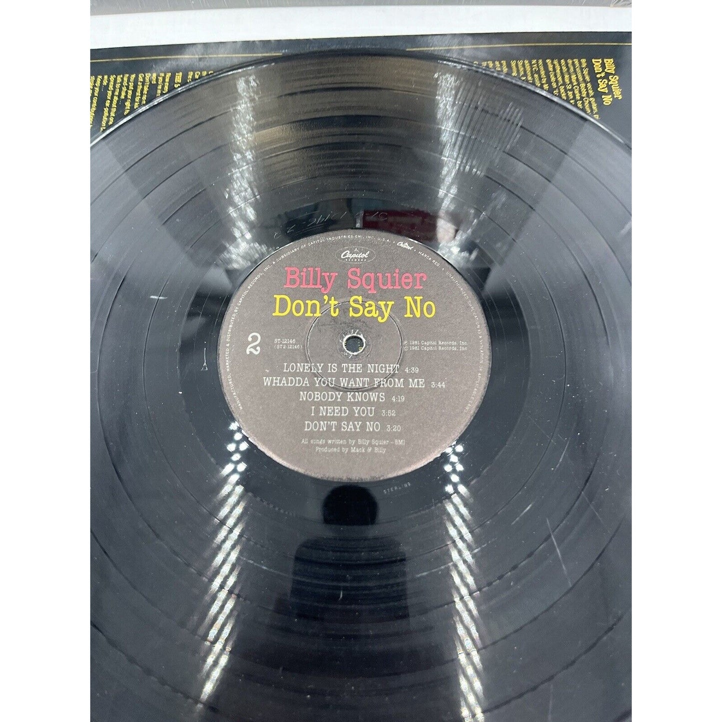 Billy Squier - Don’t Say No LP ST-12146 Vinyl Record