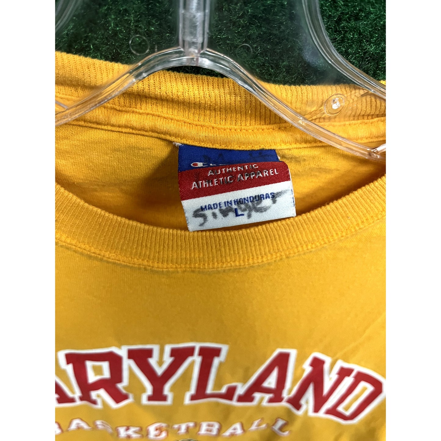 90s University Maryland Champion Yellow T-Shirt Size Large Unisex Gift