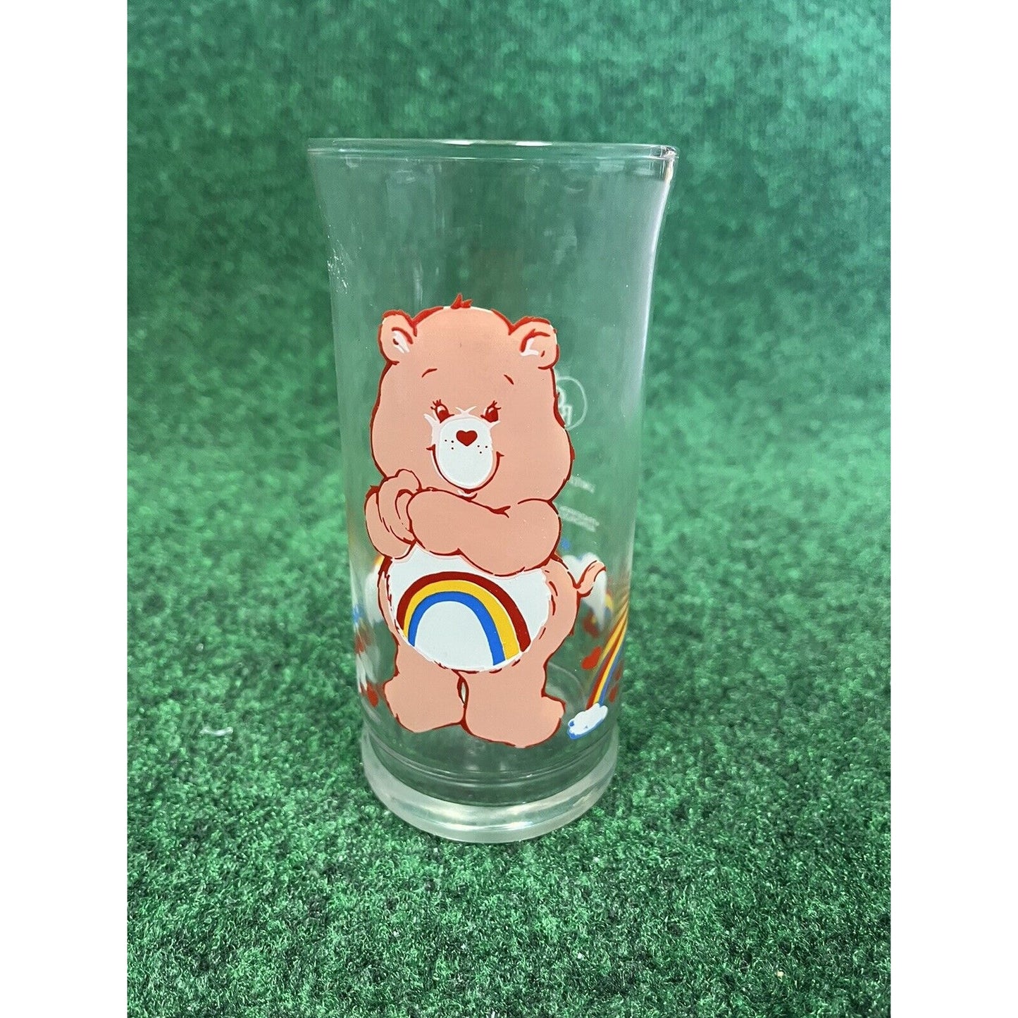 1983 "CARE BEAR" AMERICAN GREETINGS/PIZZA HUT "CHEER BEAR" DRINKING GLASS EXC
