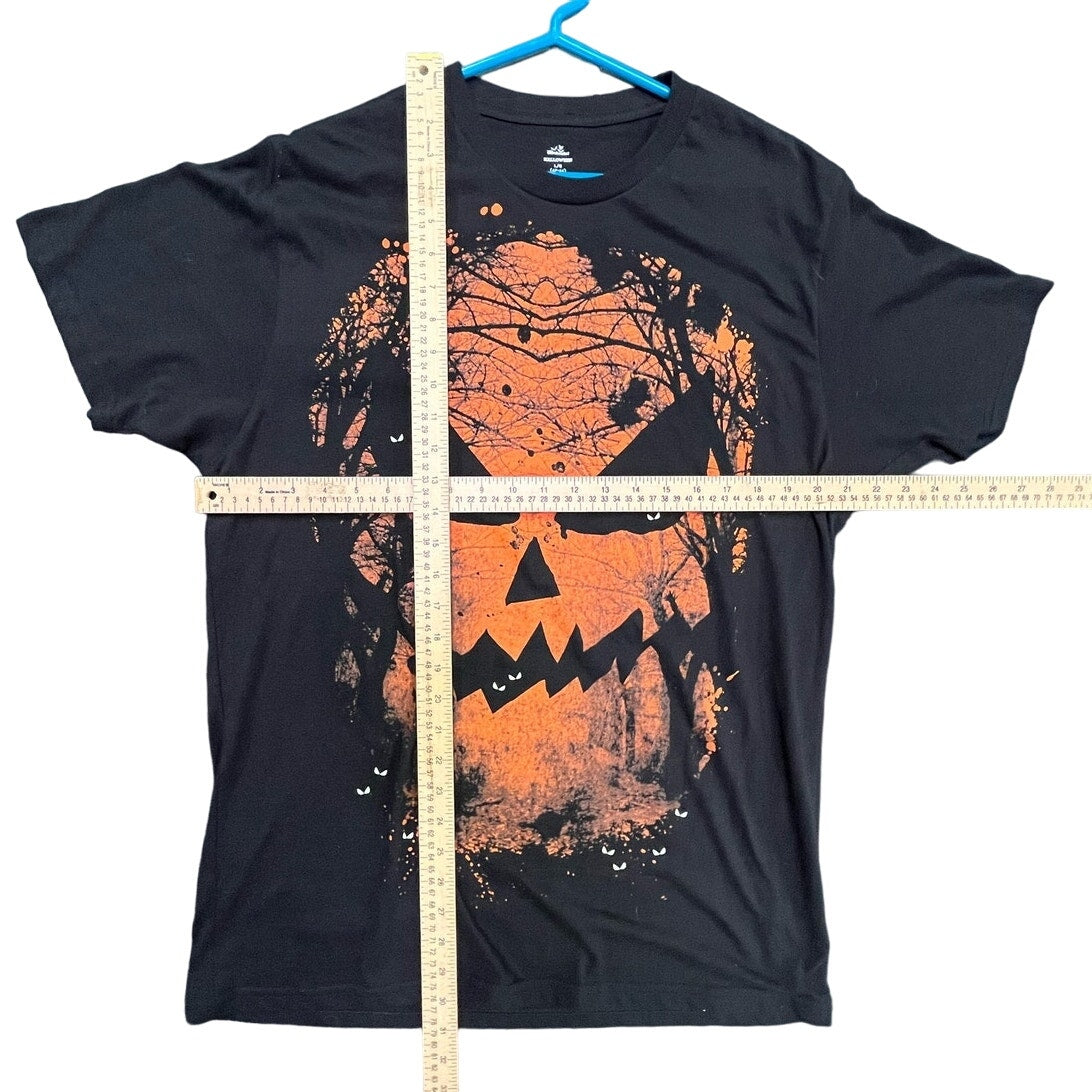 Y2K Black Halloween Pumpkin Scary Large T-Shirt Unisex