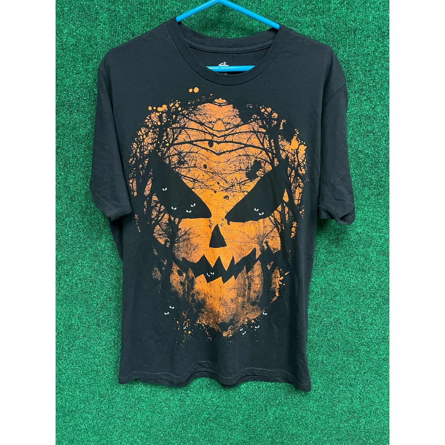 Y2K Black Halloween Pumpkin Scary Large T-Shirt Unisex