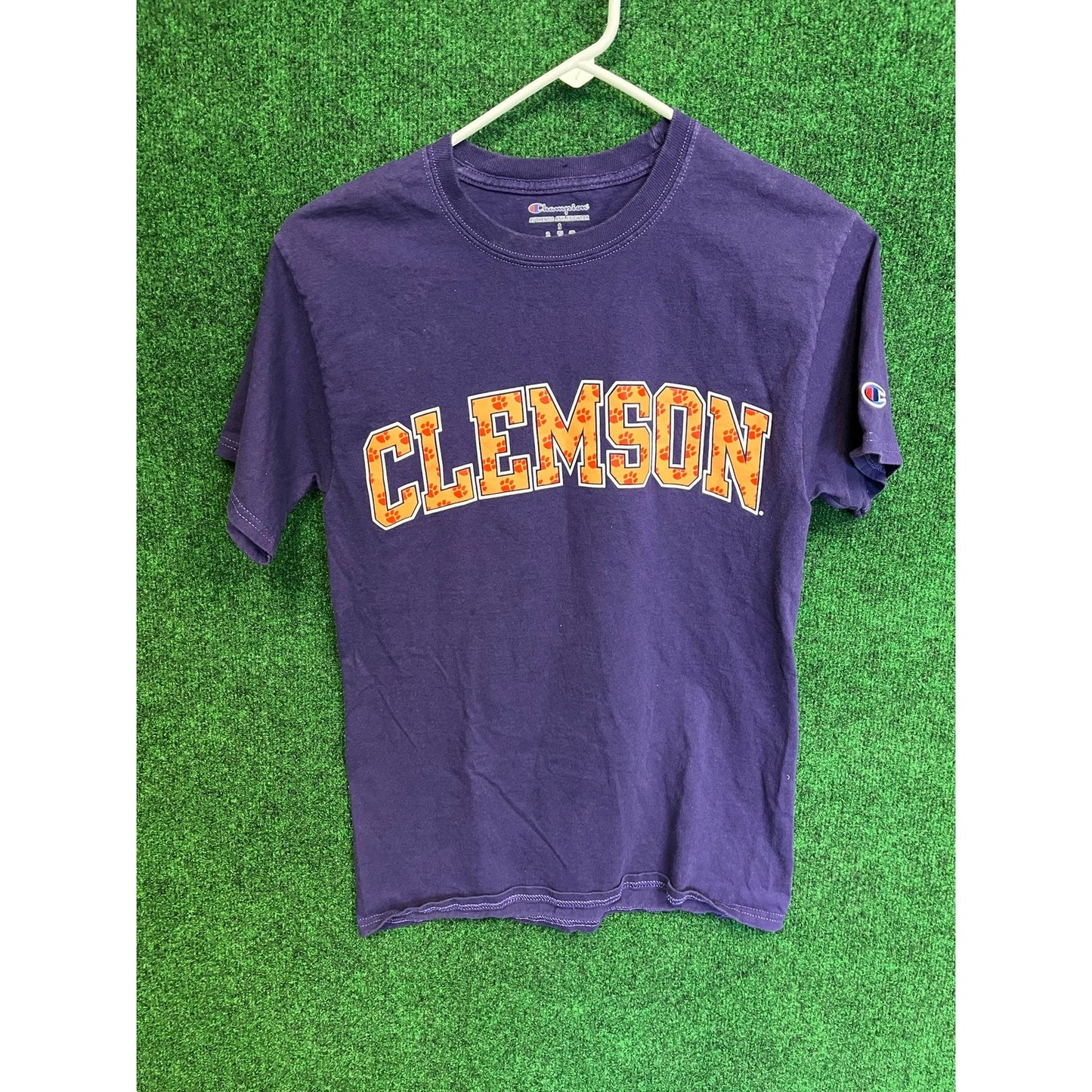 Y2K University Clemson Y2K Purple Champion T-Shirt Sz Small