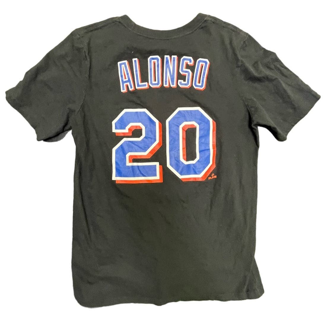 Y2K Youth Nike New York Mets Pete Alonso Black & Blue T-Shirt Sz Large Unisex
