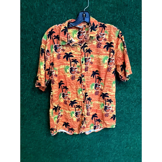 Baltimore Orioles Y2K AOP Floral Tropical Button Up Shirt Sz XL