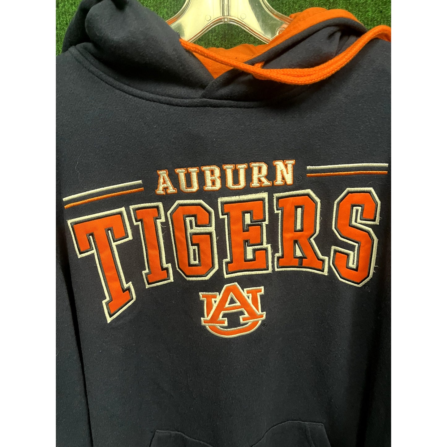 Lady's Y2K University Auburn Blue/Orange Pullover Sweatshirt Hoodie Sz Small