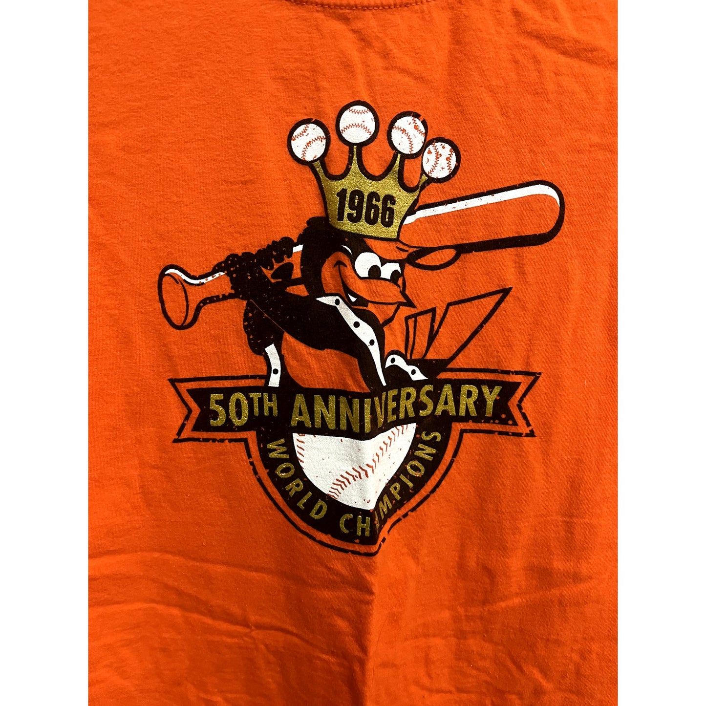 Y2K Baltimore Orioles MLB Orange BIG Logo T-Shirt Size Medium Unisex Gift