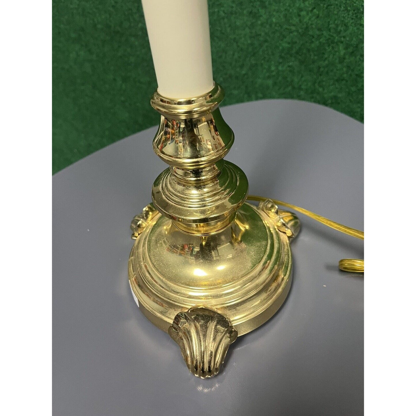 Vintage STIFFEL Polished Brass URN TORCH Table Lamp Heavy 30" High Round Base