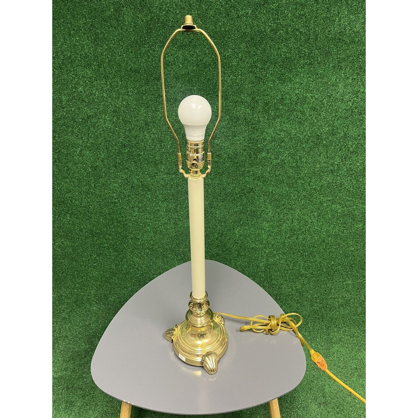 Vintage STIFFEL Polished Brass URN TORCH Table Lamp Heavy 30" High Round Base