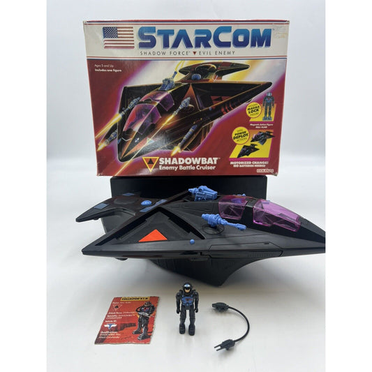 Starcom Coleco 1986 Shadowbat Vehicle W/ Major Klag, Accessories, & Box!