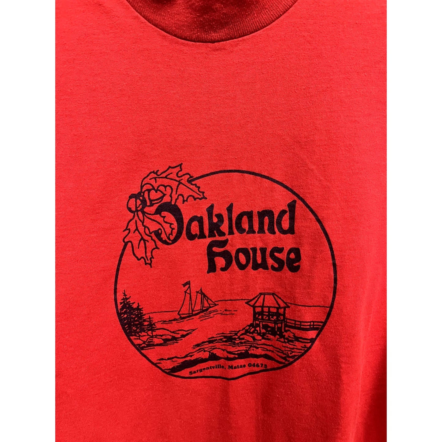 90s Maine Beach + Sailing Themed Red T-Shirt Size Large Unisex Gift