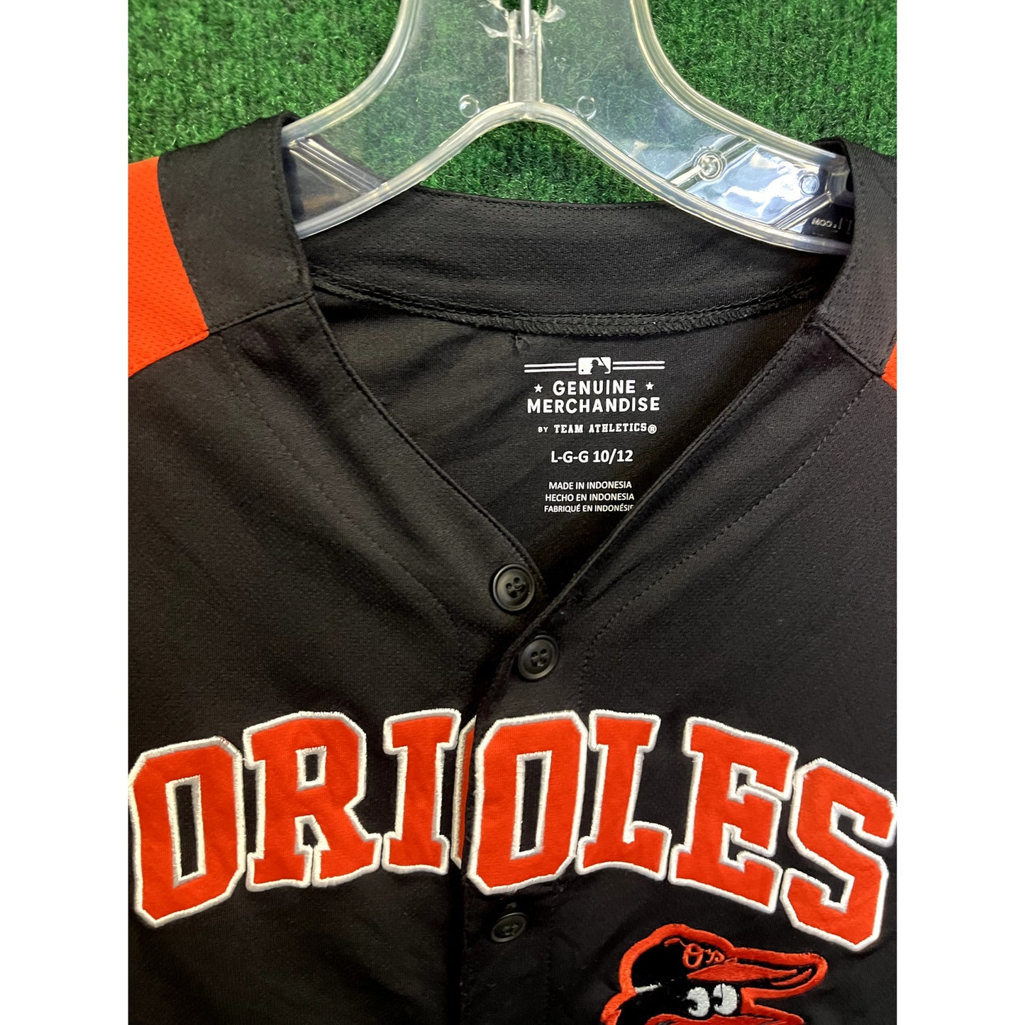 Youth Baltimroe Orioles Black & Orange Large Jersey Button Down