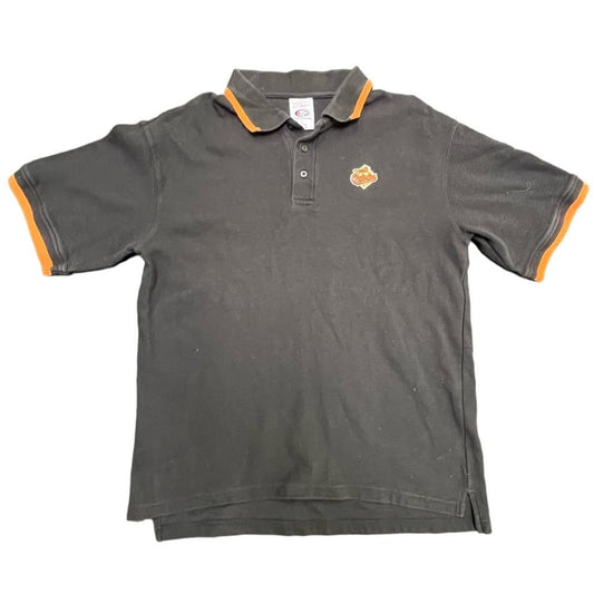 90s Baltimore Orioles MLB Black & Orange Polo Shirt Golf Preppy Size Large
