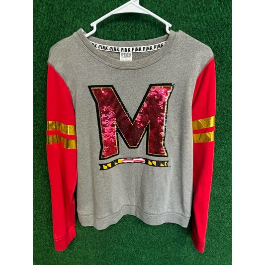 Y2K University Maryland PINK Victoria Secrets Long Sleeve Sweater/Shirt Small