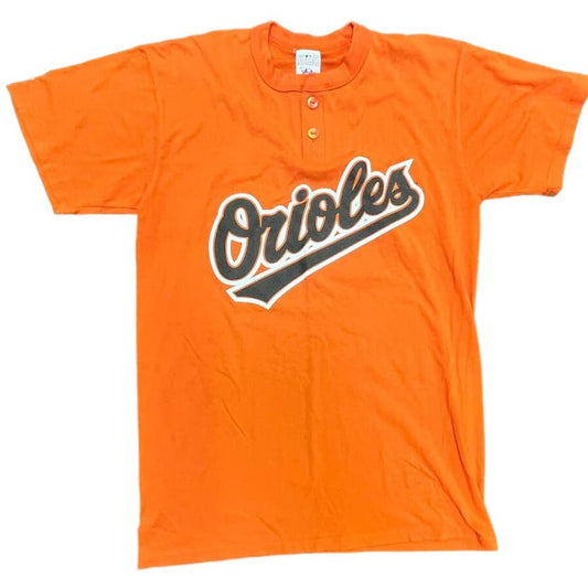 90s Majestic Baltimore Orioles Orange Medium 2 Button T-Shirt Unisex Summer MLB