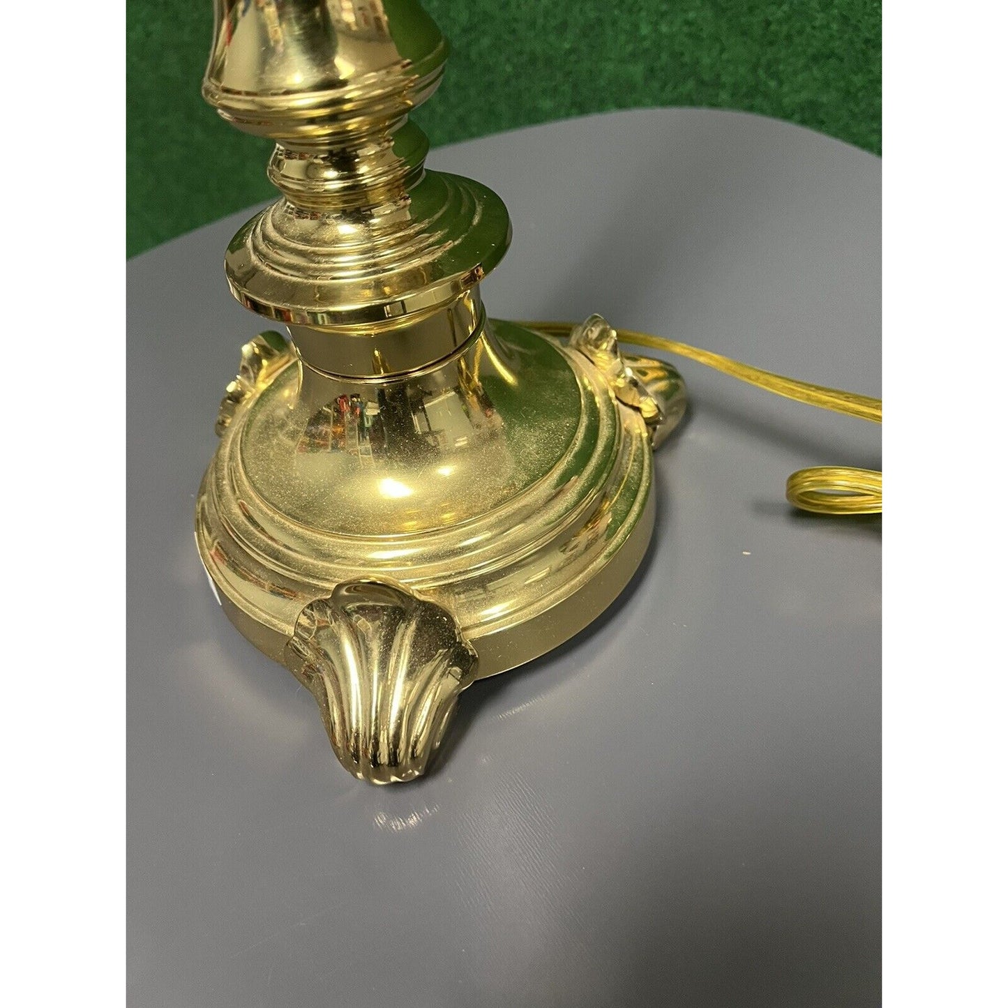 Vintage STIFFEL Polished Brass URN TORCH Table Lamp Heavy 30" High Round Base