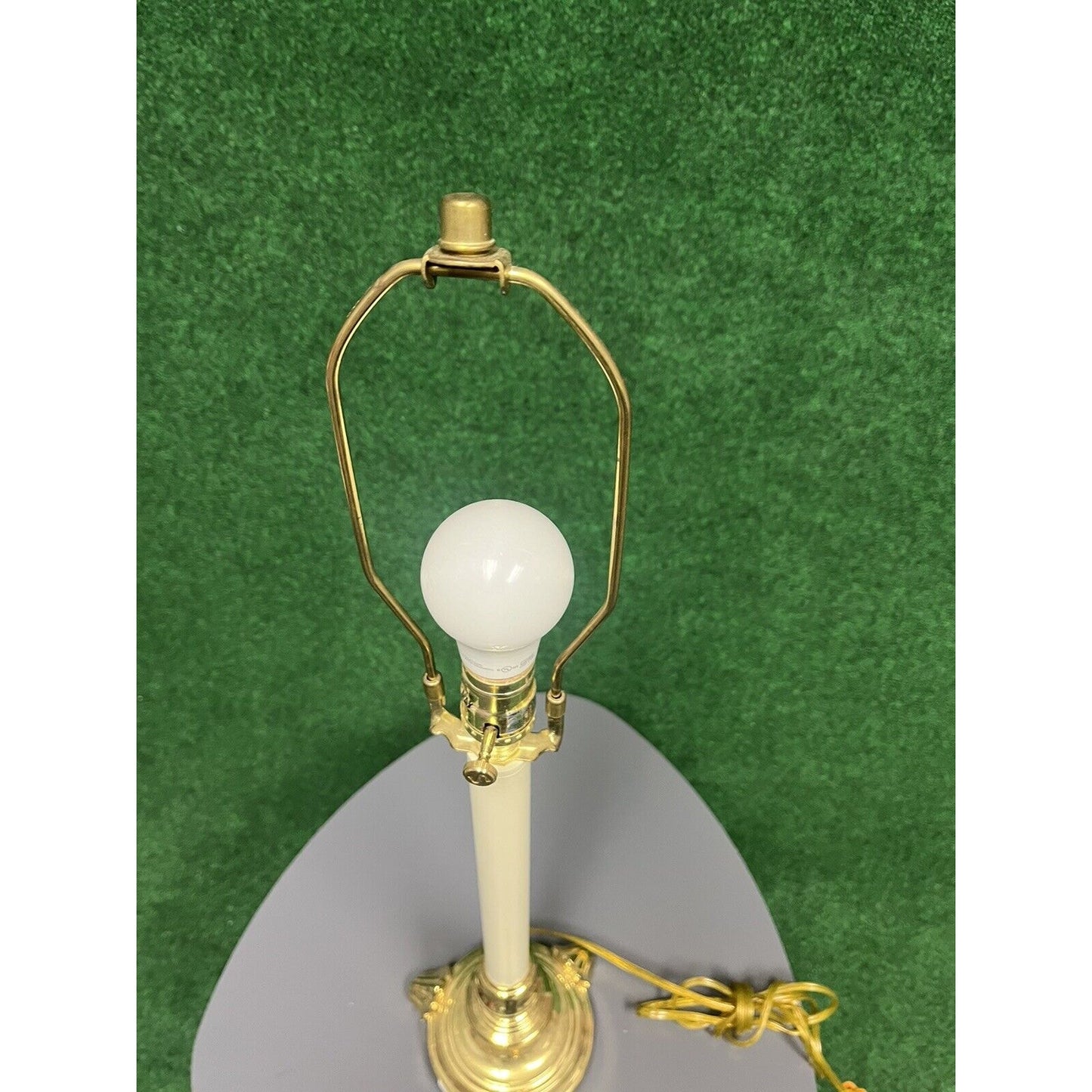 Vintage STIFFEL Polished Brass URN TORCH Table Lamp Heavy 30" High Round Base