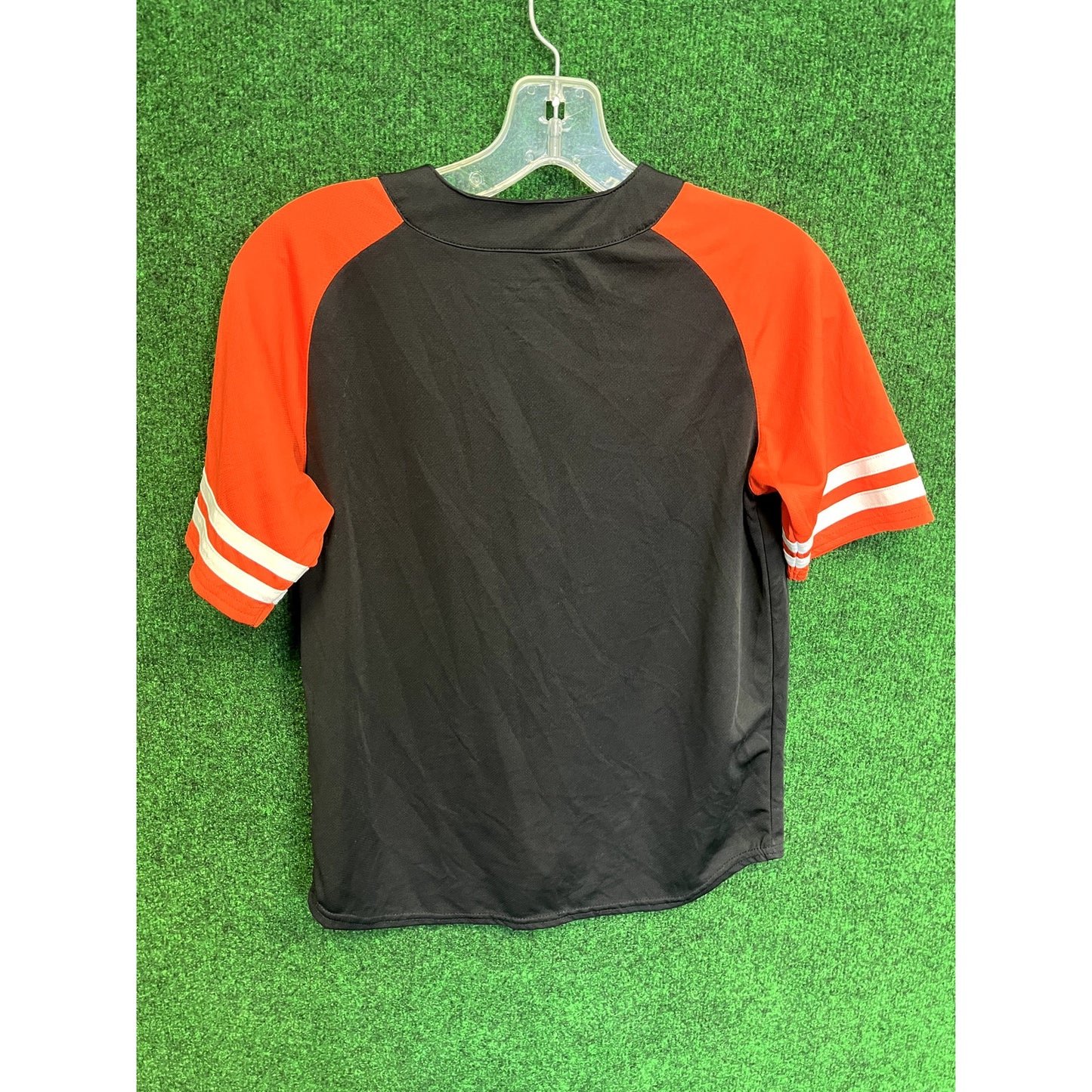 Youth Baltimroe Orioles Black & Orange Large Jersey Button Down