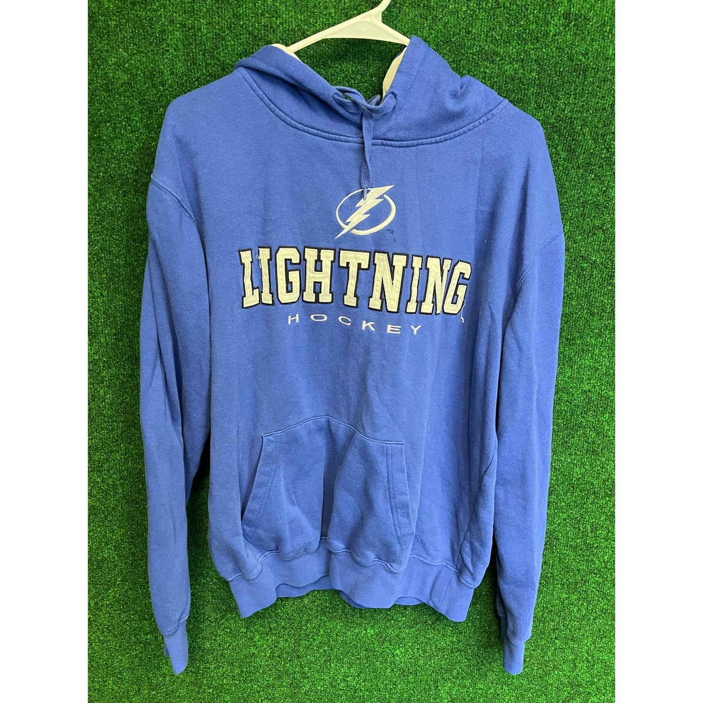 Y2K Tampa Bay Lightening Blue Pullover Hoodie Sweatshirt Sz Large