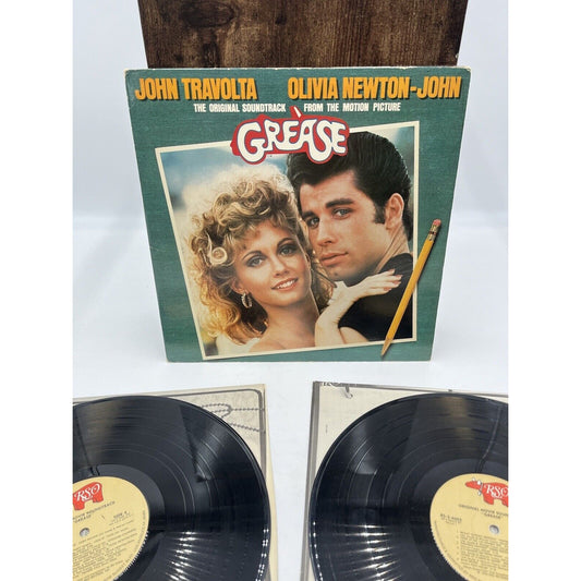 GREASE - Original Soundtrack - 1978 RSO - 2X LP Vinyl Record VG