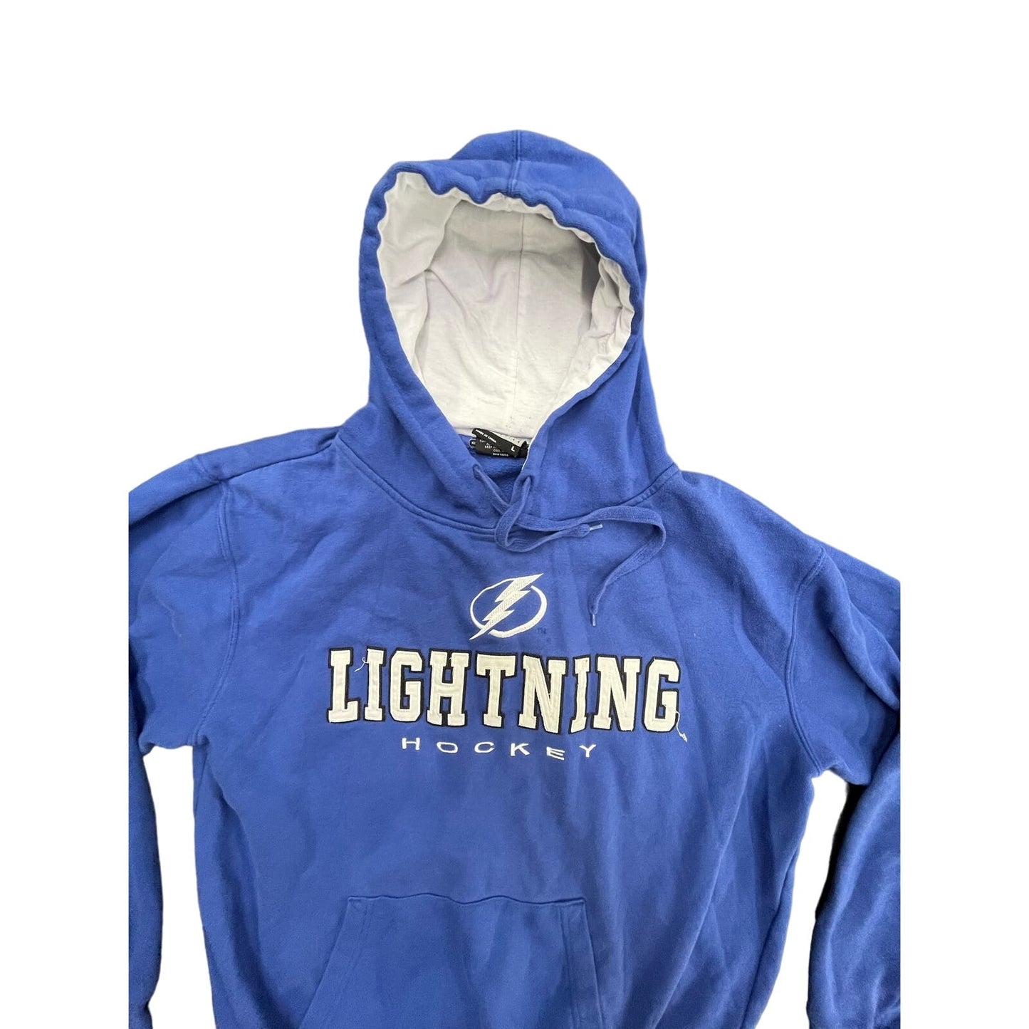 Y2K Tampa Bay Lightening Blue Pullover Hoodie Sweatshirt Sz Large