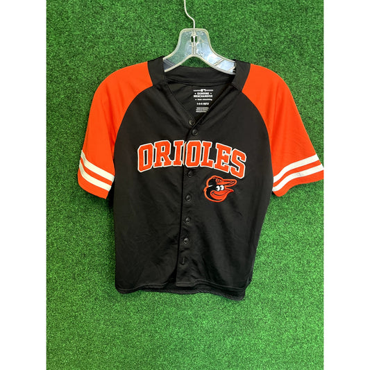 Youth Baltimroe Orioles Black & Orange Large Jersey Button Down