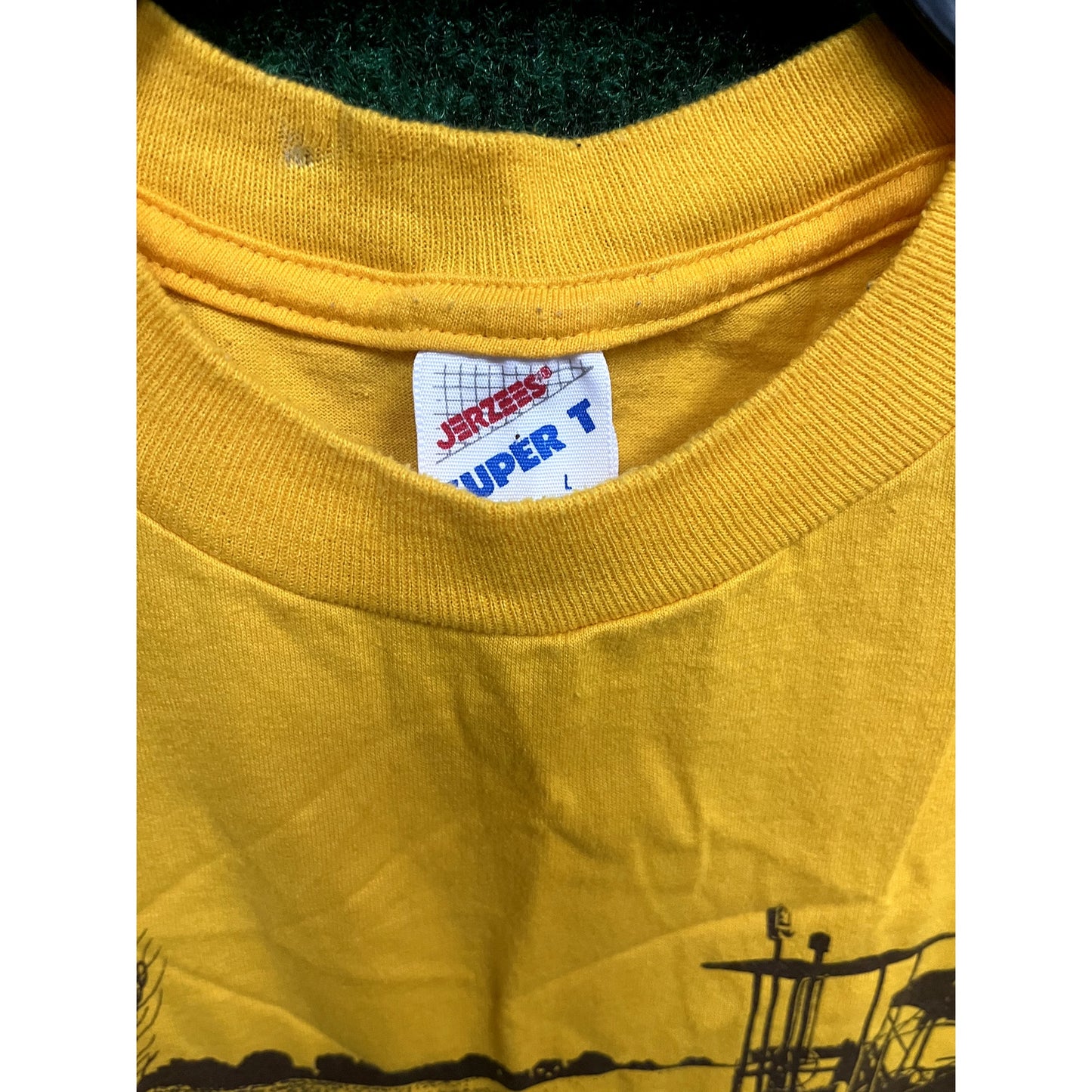 90s Kansas Farming Themed Yellow T-Shirt Size Large Unisex Gift