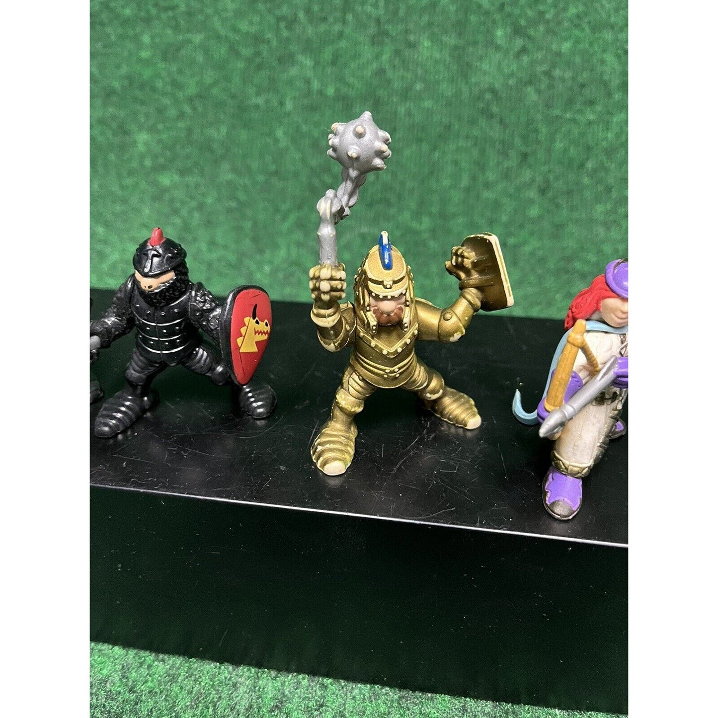1994 Vtg Lot Of 4 Fisher Price Great Adventures Black Gold Knight Figures