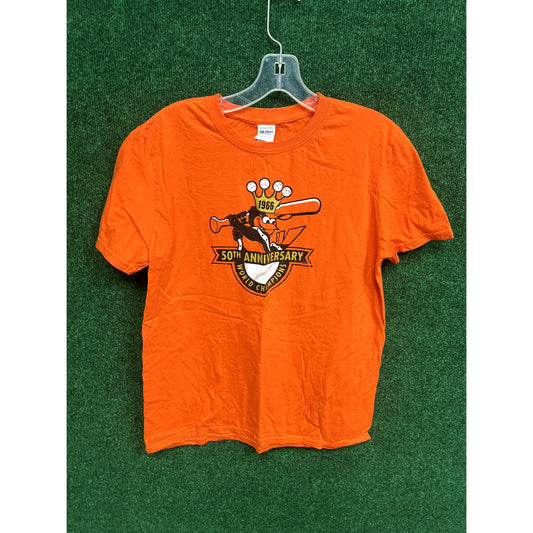 Y2K Baltimore Orioles MLB Orange BIG Logo T-Shirt Size Medium Unisex Gift