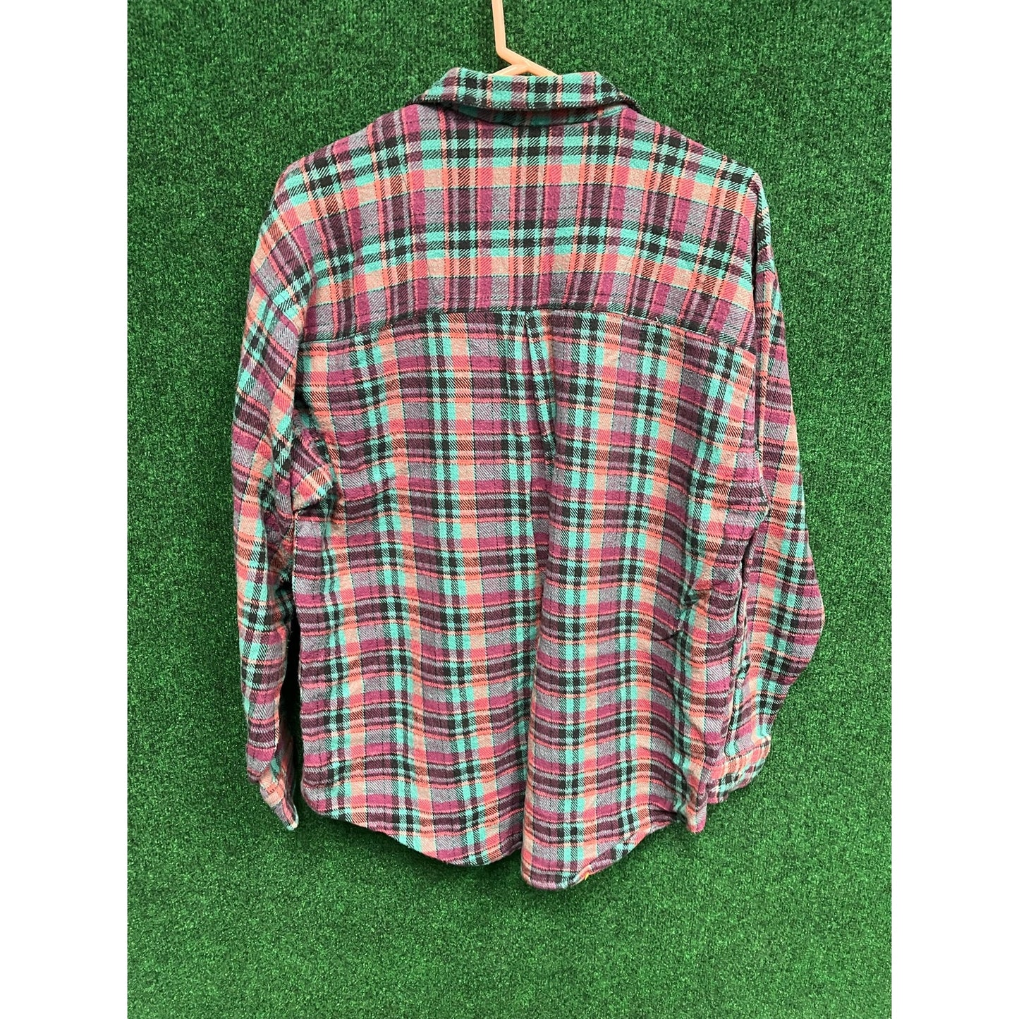 90s Grunge Force Majeure Flannel Shirt L VTG Western Zip Up Red Plaid Large