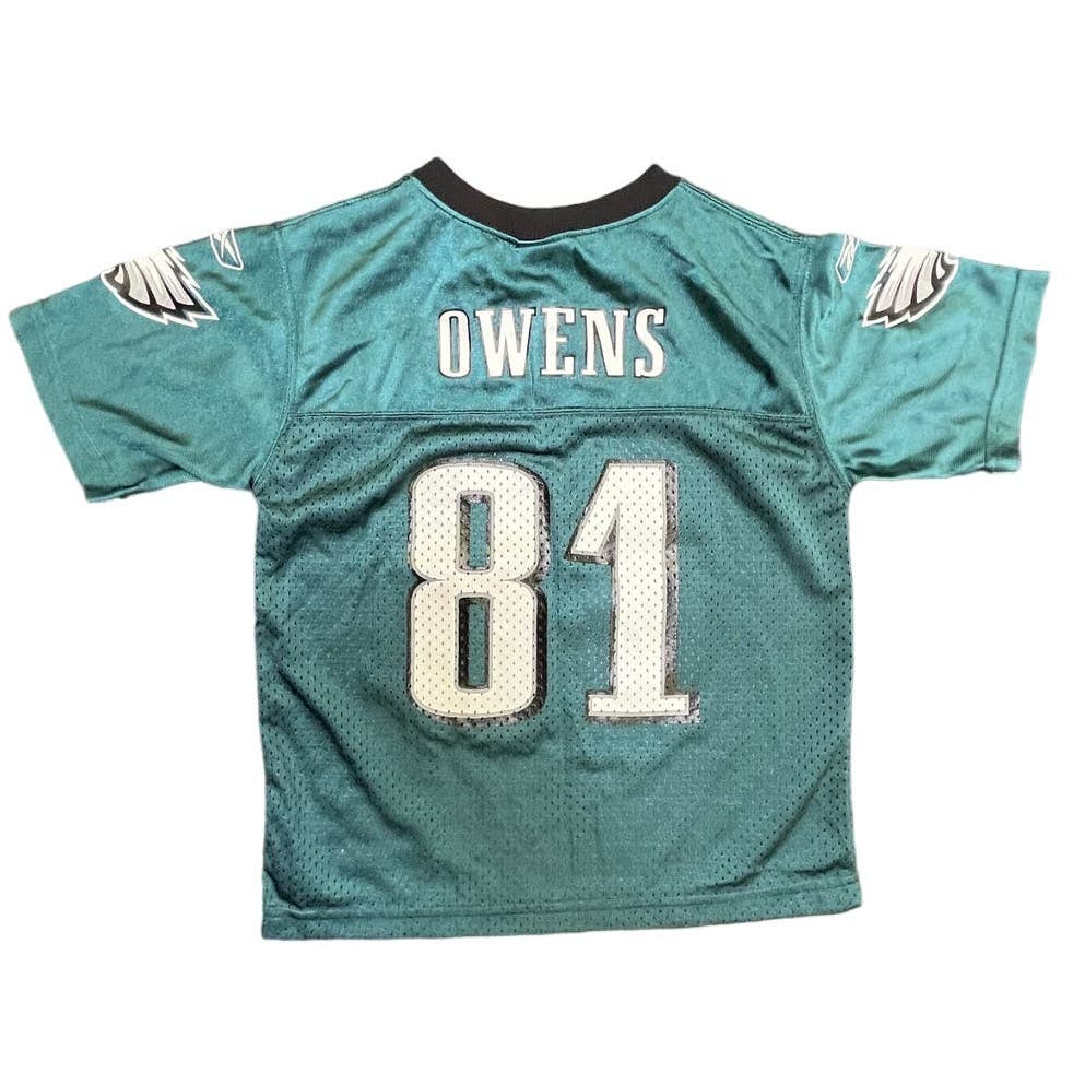 Youth Philadelphia Eagles Terrell Owens 82 Green & Black Jersey Sz Large Unisex