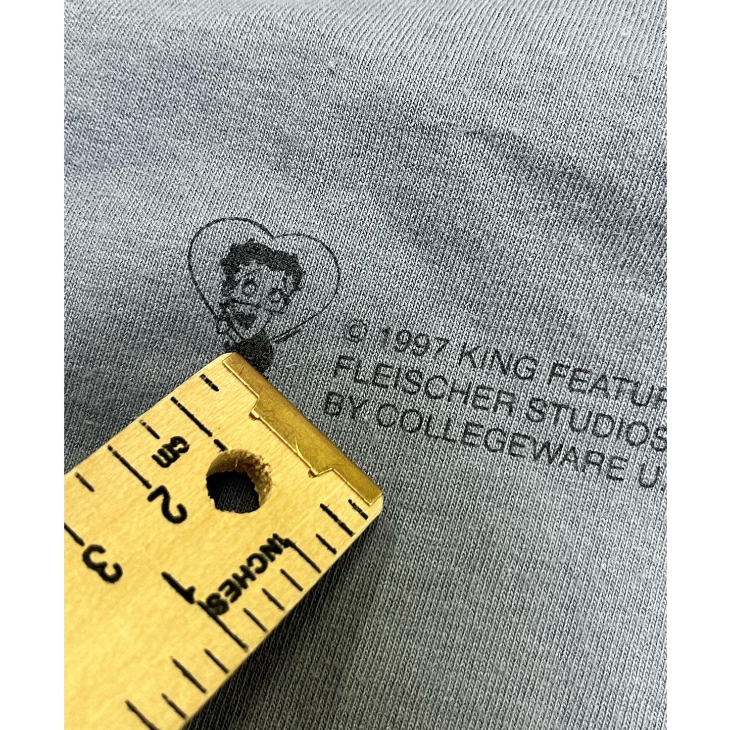 1997 Vintage Betty Boop Gray XL T-Shirt Unisex Disney Collegiate RARE