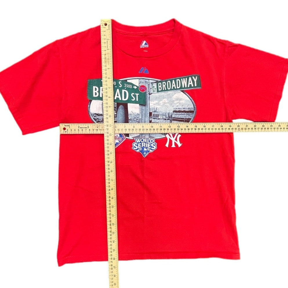 2009 New York Yankees v. Philadelphia Phillies WS Red T-Shirt Medium