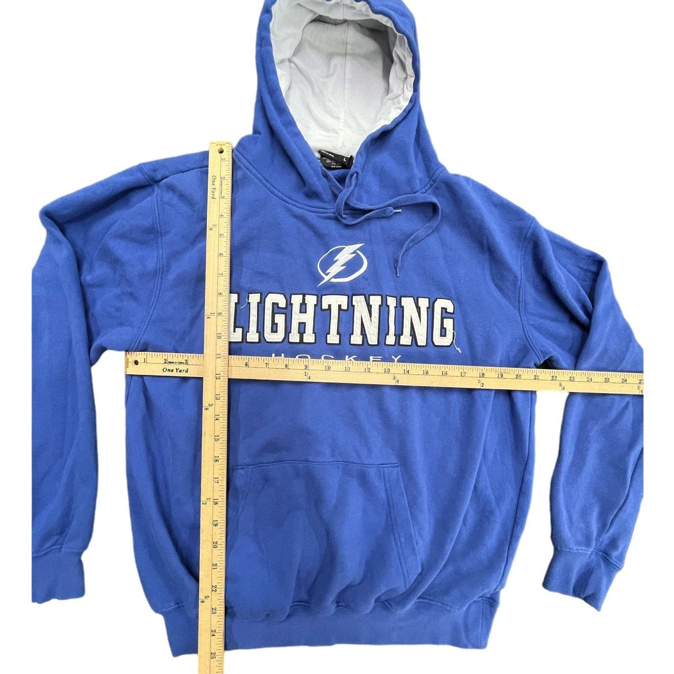 Y2K Tampa Bay Lightening Blue Pullover Hoodie Sweatshirt Sz Large