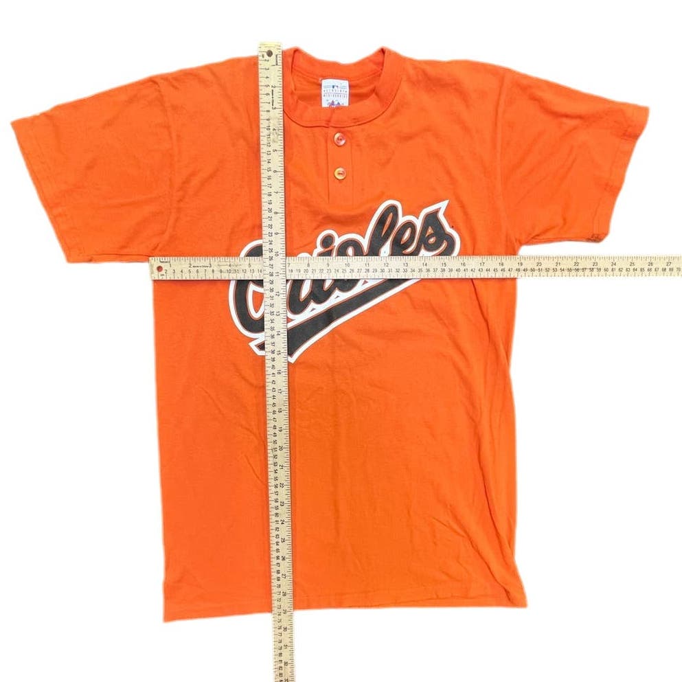 90s Majestic Baltimore Orioles Orange Medium 2 Button T-Shirt Unisex Summer MLB