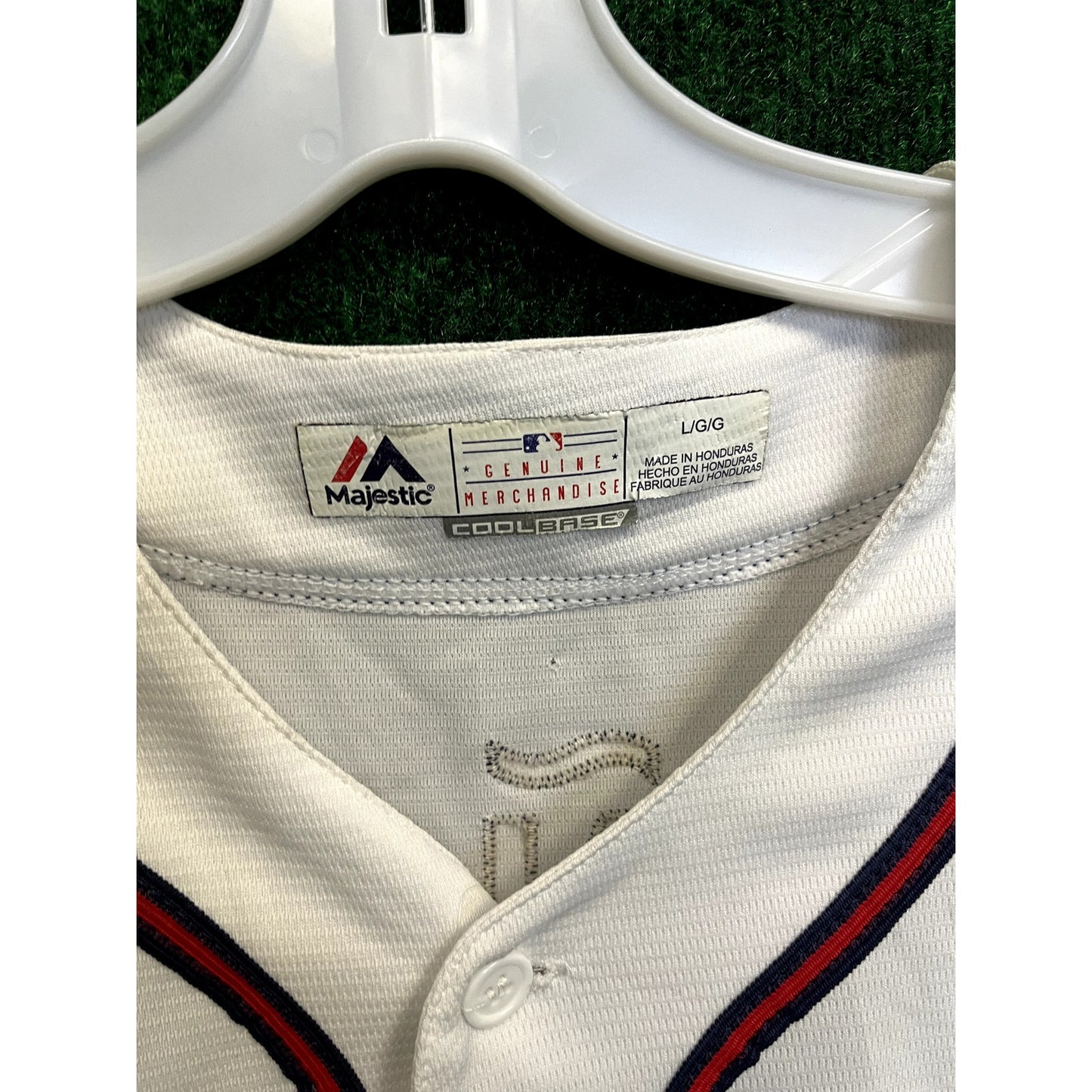 MLB Atlanta Braves Ronald Acuna Button Up White Home Jersey Sz Large