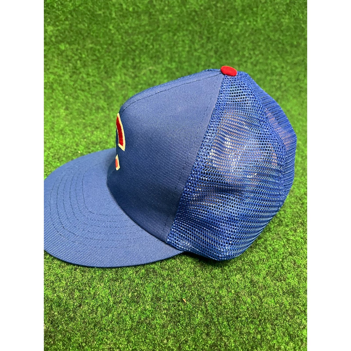 Vintage MLB Chicago Cubs Mesh Trucker Adjustable Snapback hat cap 90s Y2K